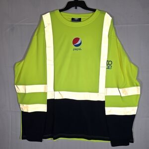 Pepsi Neon Green Safety Shirt with Reflective Stripes